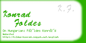 konrad foldes business card
